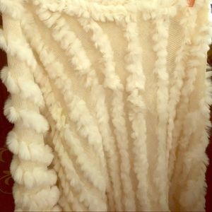 BCBG Max Azria Authentic Rabbit Fur Shawl